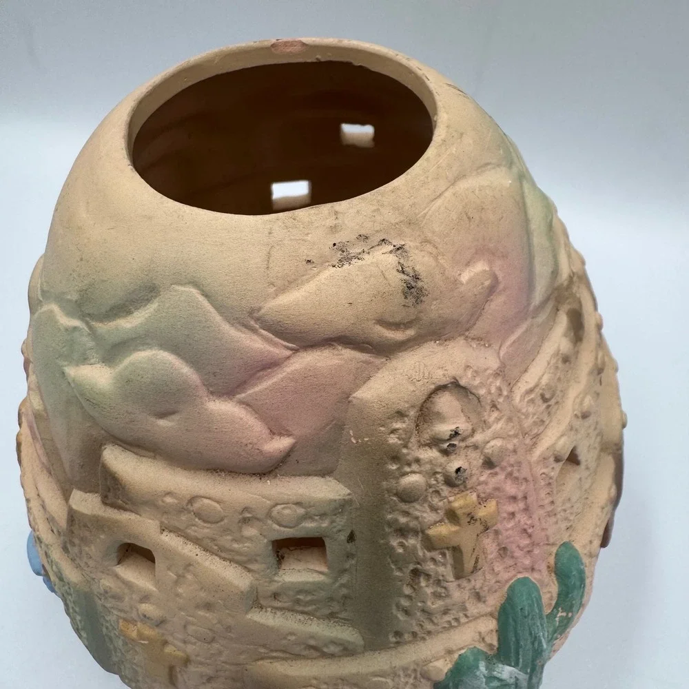 Pueblo Village Luminary Tan Southwestern Terracotta Decor Unbranded‎